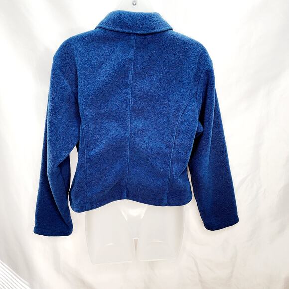 Patagonia Synchilla Blue  Fleece Button Front Cardigan  Jacket- Damaged Buttons - Picture 2 of 15